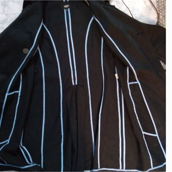 Cotton double-breasted pinstripe coat L - Picture 5 of 10